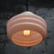 French Pink Reeded Clichy Glass Pendant Lamp 5