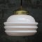 French Pink Reeded Clichy Glass Pendant Lamp 6