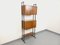 Vintage Italian Modular Bookcase in Walnut Wood and Metal, 1960s 11