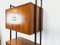 Vintage Italian Modular Bookcase in Walnut Wood and Metal, 1960s 4