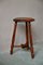 Brutalistischer Dreibeinhocker aus Holz, 1940er 6
