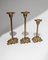 Art Nouveau Leaf-Shaped Candleholders in Brass, Italy, 1940s, Set of 3 4