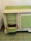 Meuble de Lavabo Vintage en Bois Vert et Blanc, 1950s 3