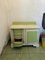 Meuble de Lavabo Vintage en Bois Vert et Blanc, 1950s 2