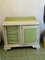 Meuble de Lavabo Vintage en Bois Vert et Blanc, 1950s 5