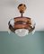 Lampada da soffitto Art Déco in rame e vetro stampato opalino, anni '20-'30, Immagine 1