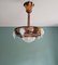 Lampada da soffitto Art Déco in rame e vetro stampato opalino, anni '20-'30, Immagine 7