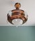 Lampada da soffitto Art Déco in rame e vetro stampato opalino, anni '20-'30, Immagine 10