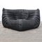 Black Leather Togo Modular Sofa attributed to Michel Ducaroy for Ligne Roset, 1970s, Set of 3, Image 4