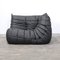 Black Leather Togo Modular Sofa attributed to Michel Ducaroy for Ligne Roset, 1970s, Set of 3, Image 2