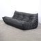 Black Leather Togo Modular Sofa attributed to Michel Ducaroy for Ligne Roset, 1970s, Set of 3, Image 8
