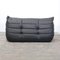 Black Leather Togo Modular Sofa attributed to Michel Ducaroy for Ligne Roset, 1970s, Set of 3, Image 15