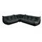 Black Leather Togo Modular Sofa attributed to Michel Ducaroy for Ligne Roset, 1970s, Set of 3, Image 1