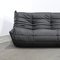 Black Leather Togo Modular Sofa attributed to Michel Ducaroy for Ligne Roset, 1970s, Set of 3, Image 9