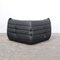 Black Leather Togo Modular Sofa attributed to Michel Ducaroy for Ligne Roset, 1970s, Set of 3, Image 6