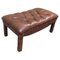 Sgabello Chesterfield in pelle con bottoni, anni '50, Immagine 1