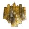 Amber and Fume Tronchi Murano Glass Chandelier in Venini Style by Simoeng 1