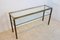 Vintage French Two-Tiered Console with Patinated Brass and Facet Glass Top 7