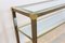 Vintage French Two-Tiered Console with Patinated Brass and Facet Glass Top 4