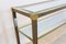 Vintage French Two-Tiered Console with Patinated Brass and Facet Glass Top, Image 4