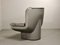 Italian Grey Leather Lounge Chair by Ammanati & Vitello for Comfort Italy, 1970s 5