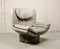 Italian Grey Leather Lounge Chair by Ammanati & Vitello for Comfort Italy, 1970s 2