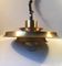 Vintage Danish Rise and Fall Brass Pendant Lamp from Vitrika, 1970s, Image 1