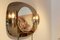 Italian Two Toned Glass Mirror with Glass Sconces from Veca, 1970s 5