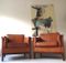 Danish Vintage Armchairs in Cognac Brown Leather, 1960s, Set of 2 4