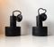 Vintage Danish Black Industrial Wall Lamps from Louis Poulsen, 1970s, Set of 2 5