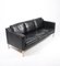 Danish Black Leather Sofa, 1980s 4
