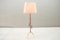 Lámpara trípode Mid-Century de latón y cuero, años 50, Imagen 11