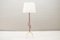 Lámpara trípode Mid-Century de latón y cuero, años 50, Imagen 1