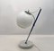Weiße Tischlampe mit Verstellbarem Glas-Lampenschirm und Marmor-Fuß, 1970er 1