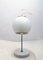 Weiße Tischlampe mit Verstellbarem Glas-Lampenschirm und Marmor-Fuß, 1970er 3