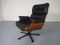 Fauteuil en Palissandre et Cuir, 1960s 8