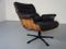 Fauteuil en Palissandre et Cuir, 1960s 4