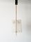 Frosted Glass and Golden Brass Ceiling Light, 1950s, Image 1