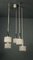 Kaskaden-Hängelampe mit 5 Leuchten aus Eisglas Röhren von Doria, 1960er 1