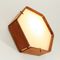 Hexagonal Teak & Acrylic Glass Ceiling Lamp, 1950s 4