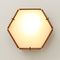 Hexagonal Teak & Acrylic Glass Ceiling Lamp, 1950s 2