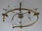 Vintage Glass and Brass Ceiling Light 1