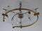 Vintage Glass and Brass Ceiling Light, Image 1