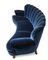 Schwedisches Blaues Sofa aus Samt, 1950er 3
