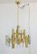 Vintage 9-Lights Chandelier in Brass & Crystal by Gaetano Sciolari 1