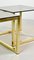 Mid-Century Hollywood Regency Cubic Side Tables with Smokey Glass Top, 1980s, Set of 2 9