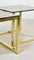 Mid-Century Hollywood Regency Cubic Side Tables with Smokey Glass Top, 1980s, Set of 2, Image 9