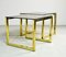 Mid-Century Hollywood Regency Cubic Side Tables with Smokey Glass Top, 1980s, Set of 2 3