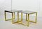 Mid-Century Hollywood Regency Cubic Side Tables with Smokey Glass Top, 1980s, Set of 2 6