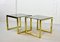 Tables d'Appoint Cubiques Hollywood Regency Mid-Century avec Plateau en Verre Fumé, 1980s, Set de 2 6